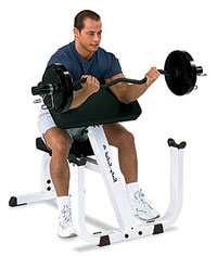 Ejercicio de banco con antebrazos apoyados para desarrollar bíceps