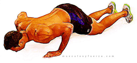 Tipos de Flexiones. Apoyando en Rodillas