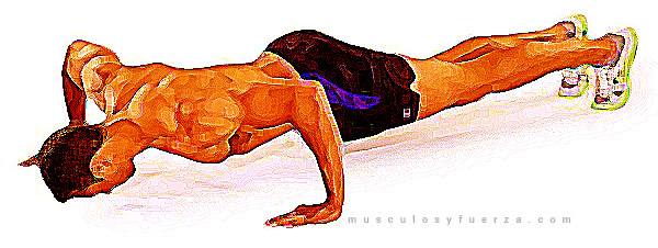 Tipos de Flexiones. Plancha con Salto alternado